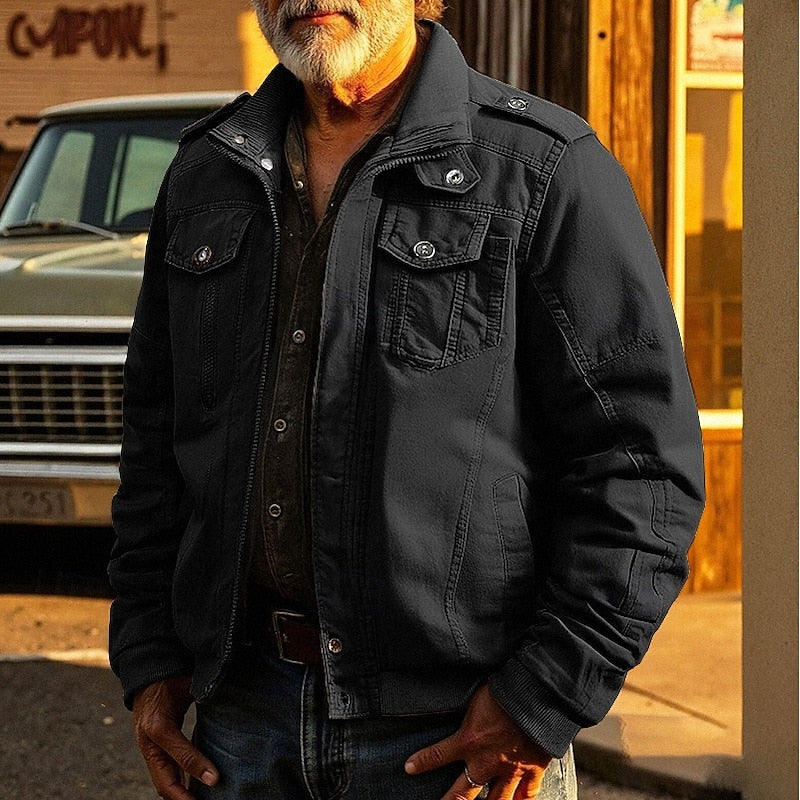 Utility Jacket for Men, Rugged Style, Khaki