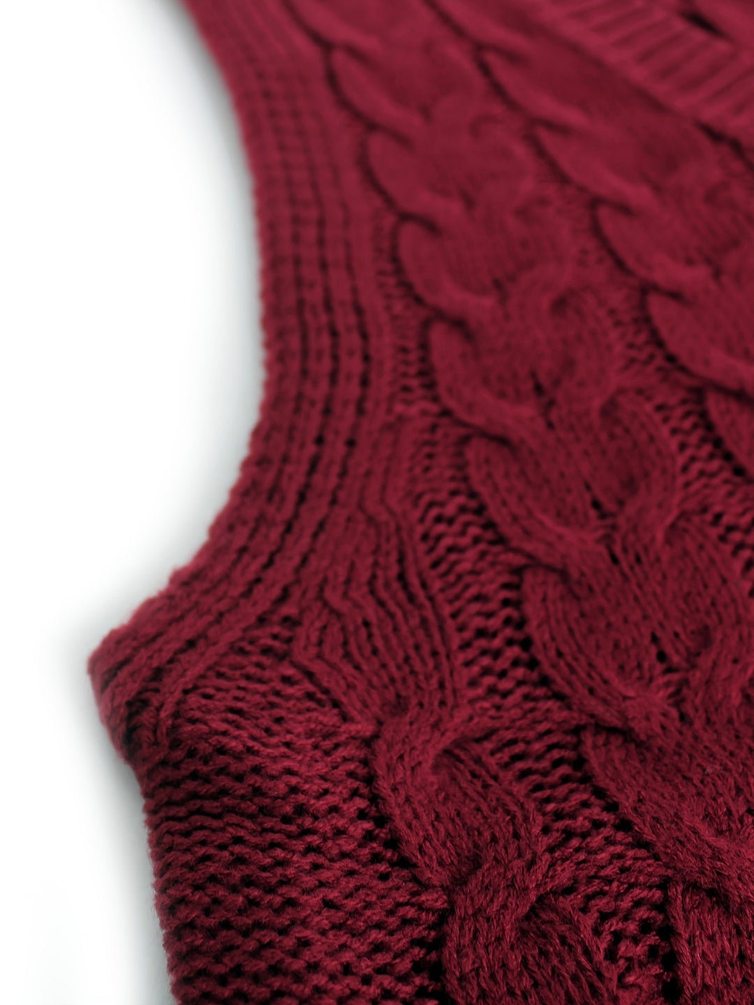 Ladies Cozy Cable-Knit V-Neck Sweater Vest