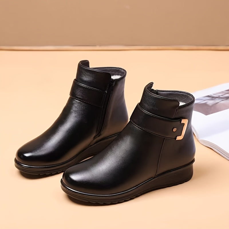 Buckle Ankle Boots for Women, Cozy Style