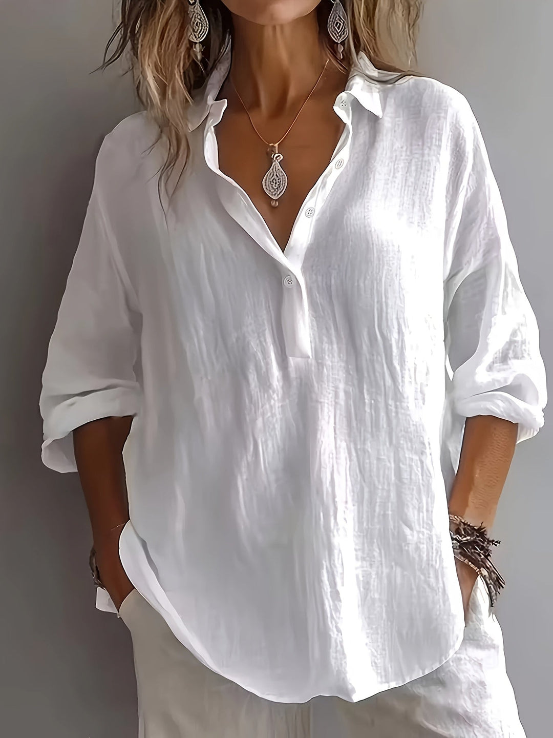 Collared Blouse for Women, Relaxed Style