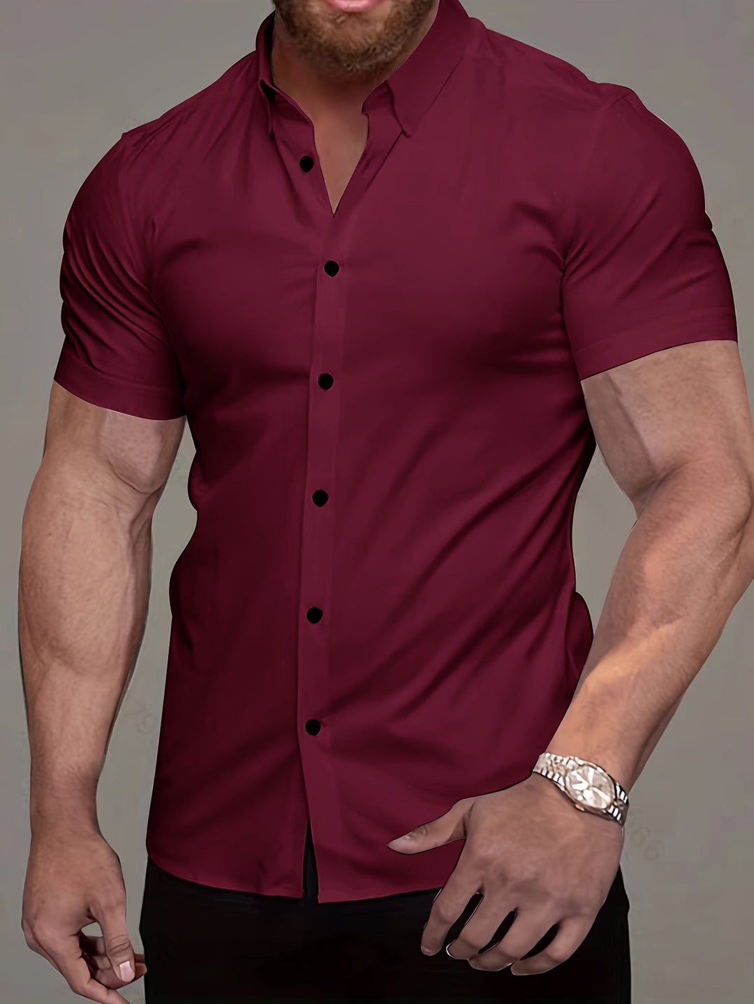 Refined Short-Sleeve Shirt for Men, Plus Size