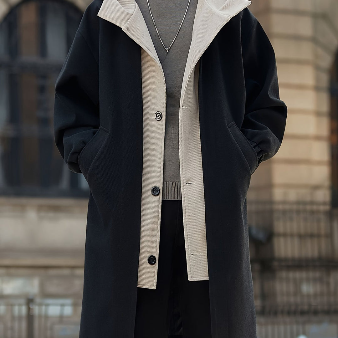 Hooded Longline Coat, Men's Refined Fit