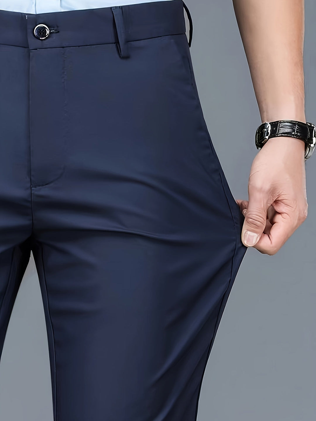 Straight-Leg Trousers, Men's Tailored Fit, Black