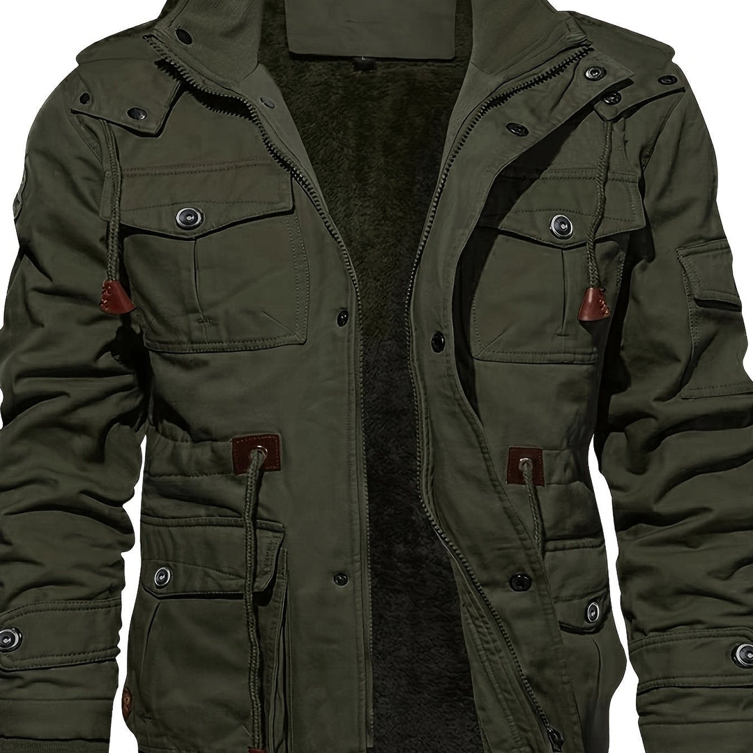Mid-Length Hooded Jacket, Men's Rugged Fit