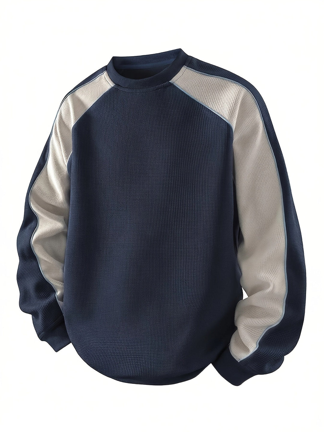 Color-Block Round Neck Sweatshirt for Men
