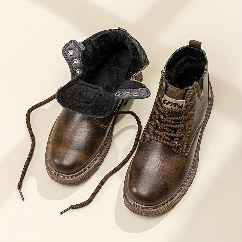 Men's Rugged High-Top Lace-Up Boots