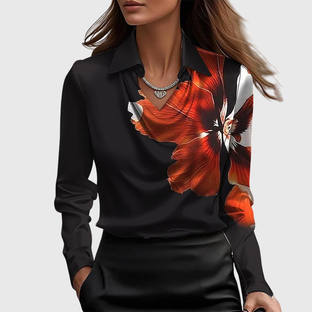 Draped Elegant Blouse for Women, Plus Size