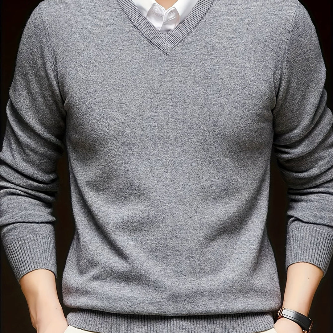 Refined V-Neck Sweater for Men