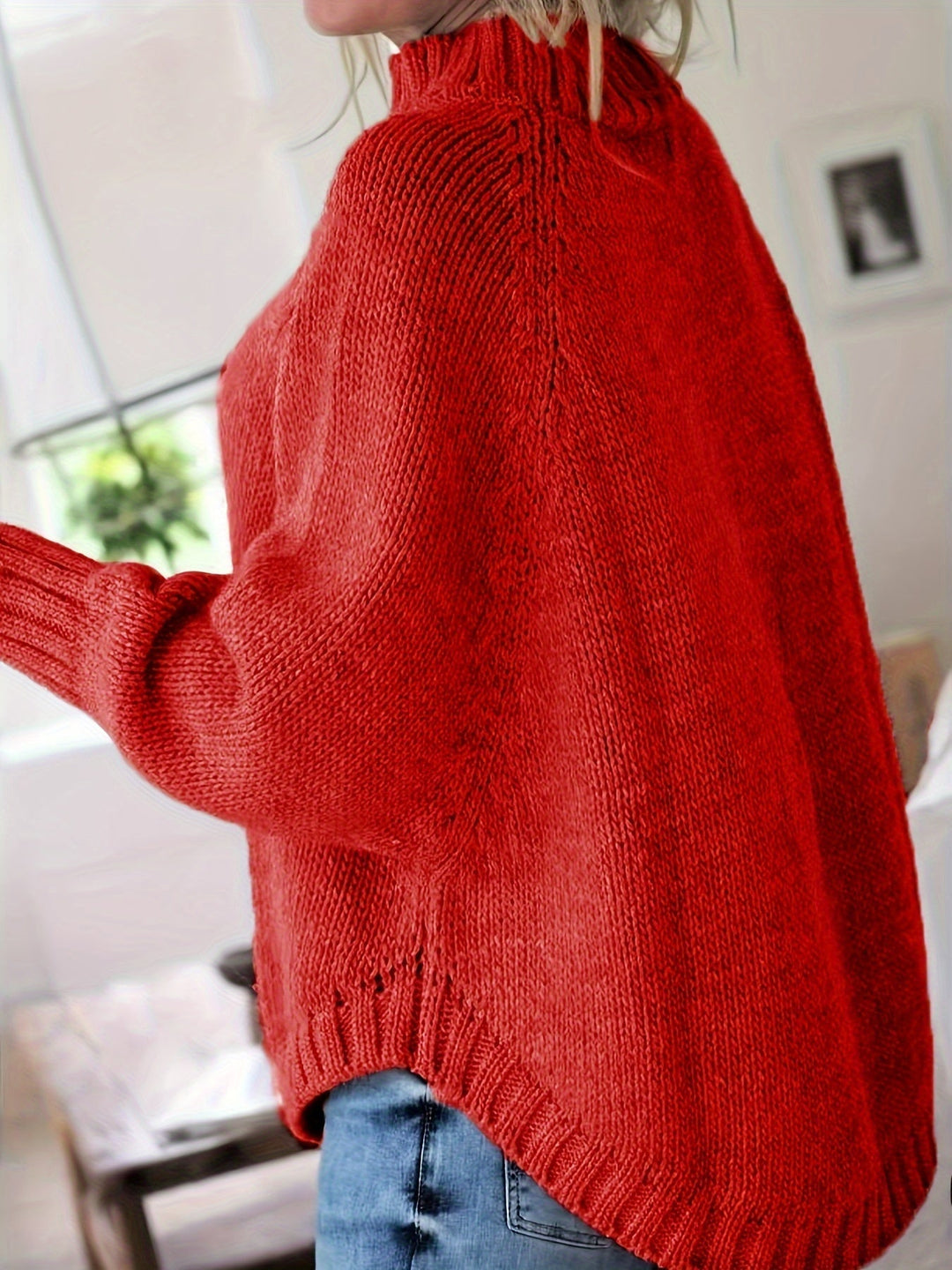 High-Neck Cable-Knit Sweater for Women, Cozy Style
