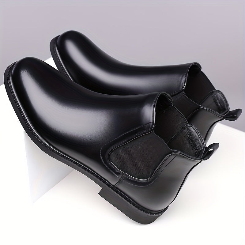 Dark Brown Classic Slip-On Chelsea Boots for Men