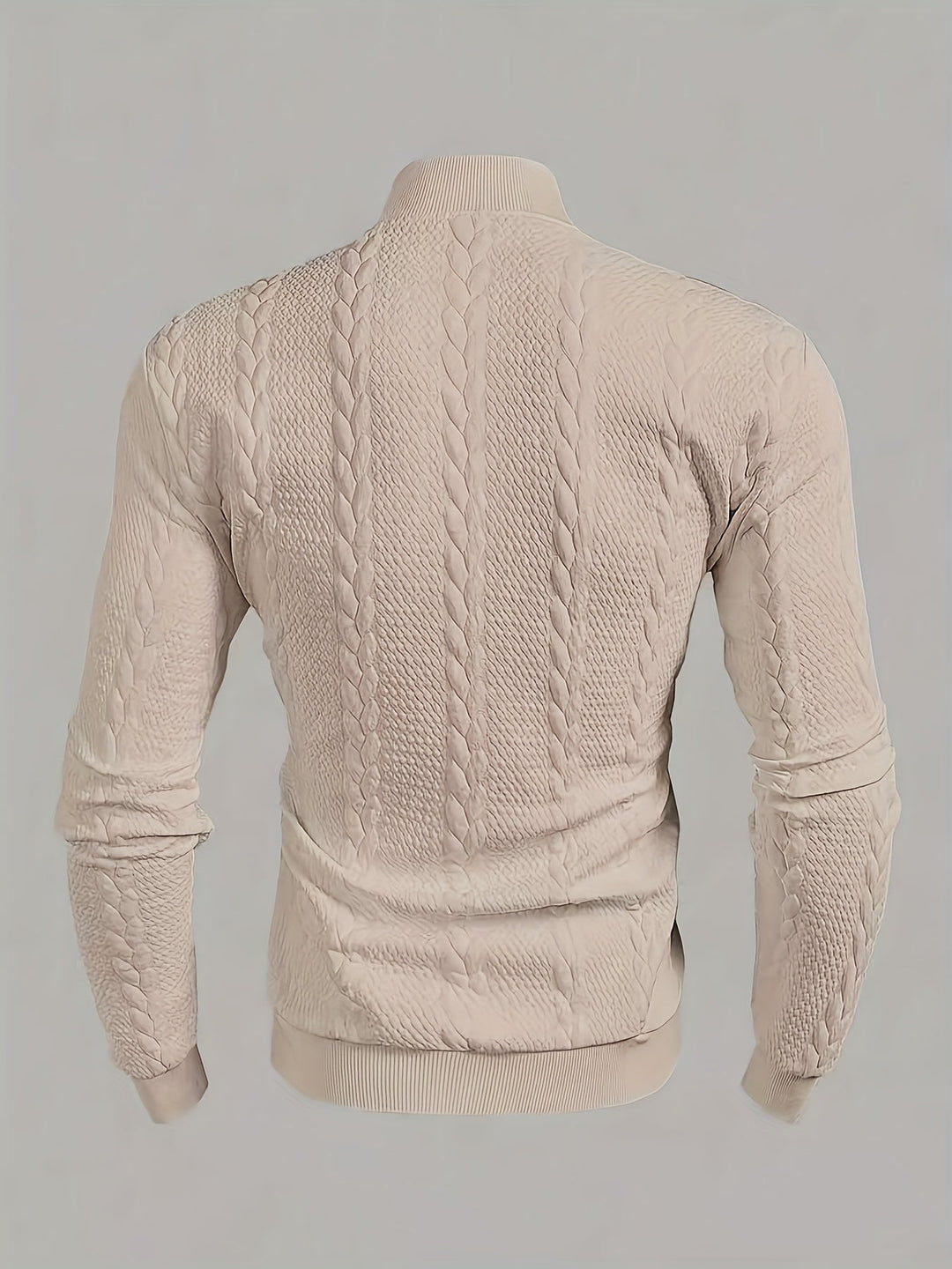 High-Neck Sweatshirt for Men, Textured Style