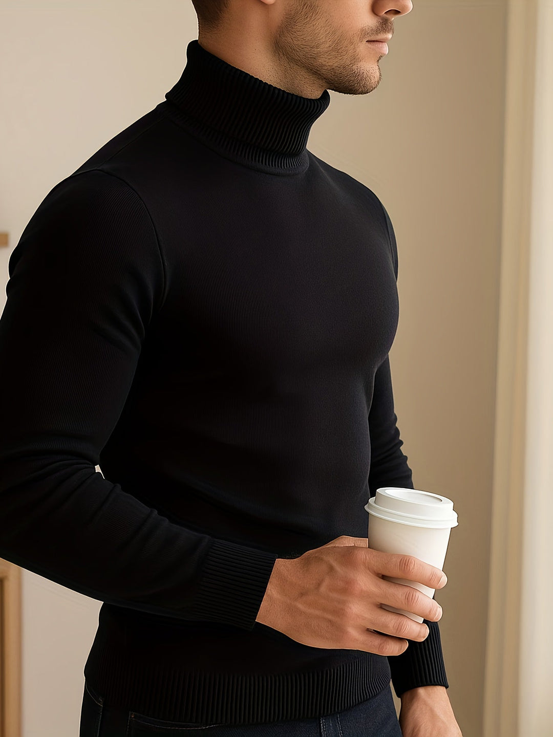 Refined High-Neck Sweater for Men