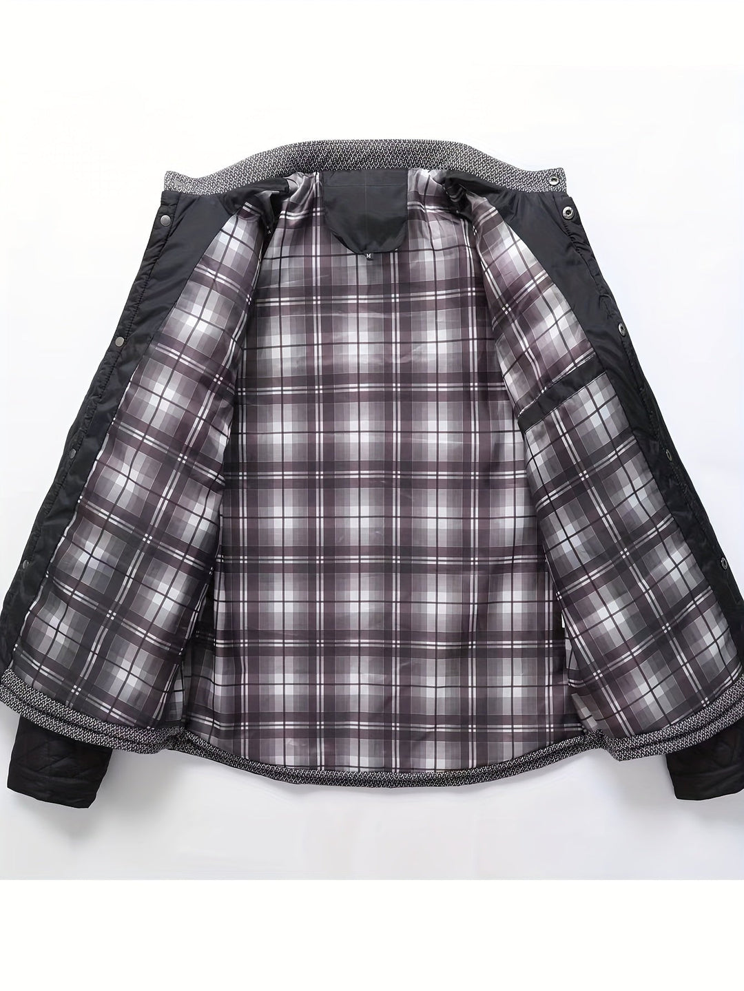 Quilted Stand-Collar Jacket for Men, Plus Size