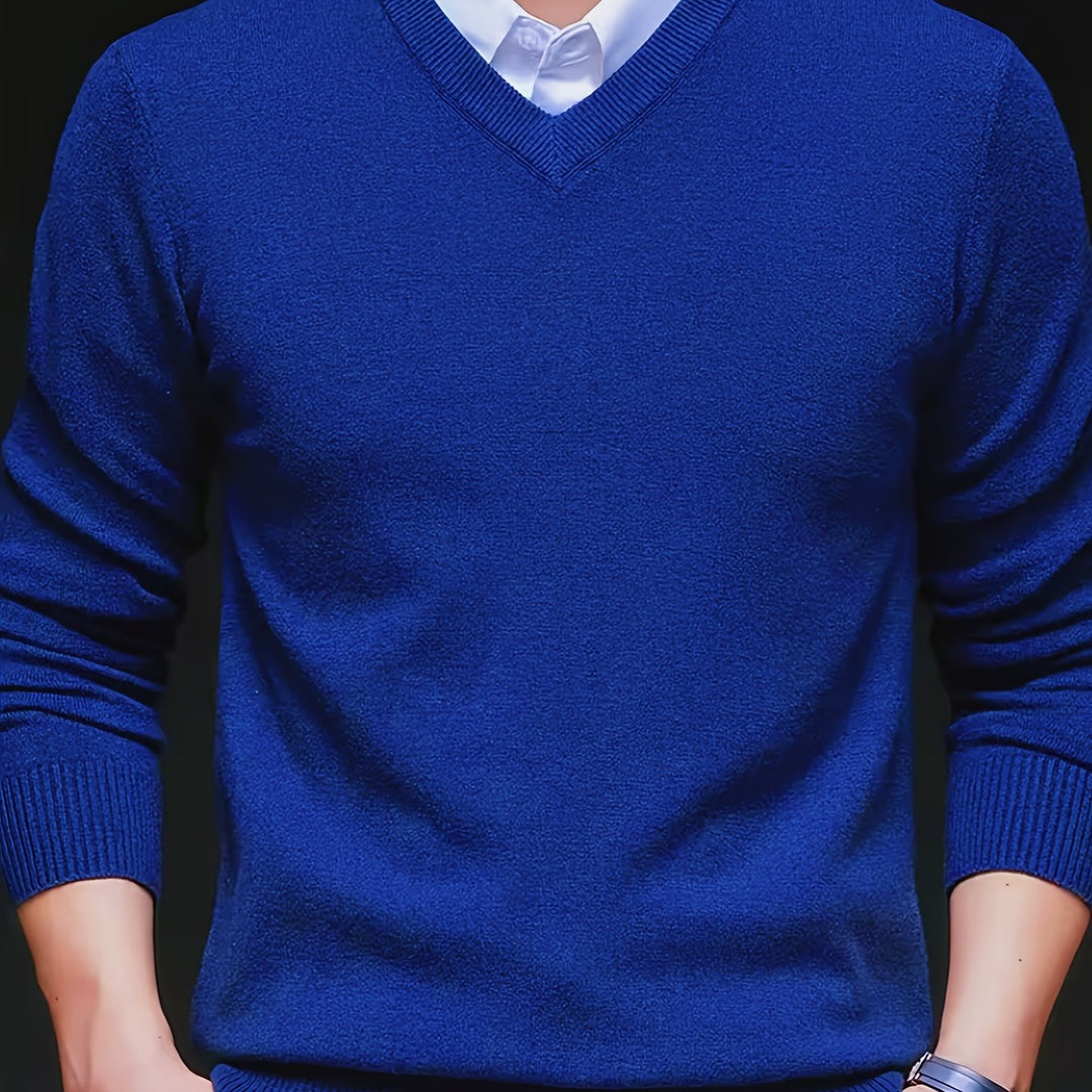 Classic V-Neck Pullover for Men