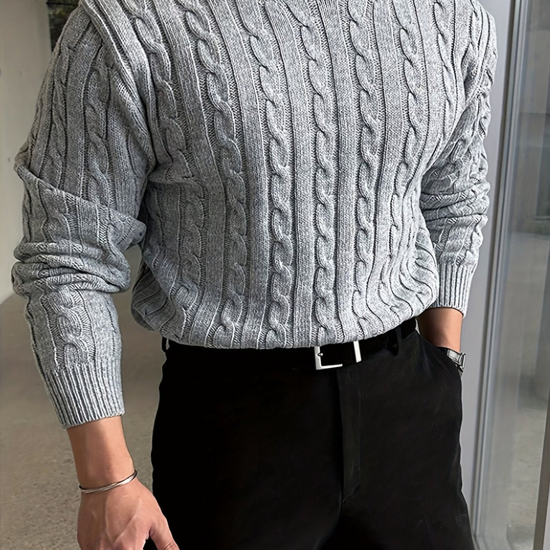 Twisted Cable Pullover Sweater for Men