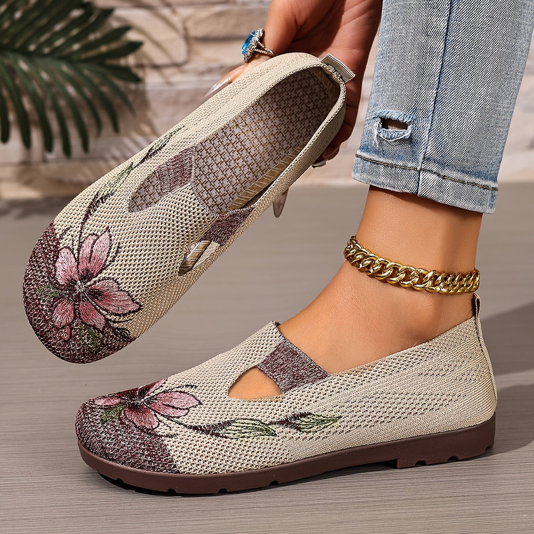 Embroidered Slip-On Flats for Women