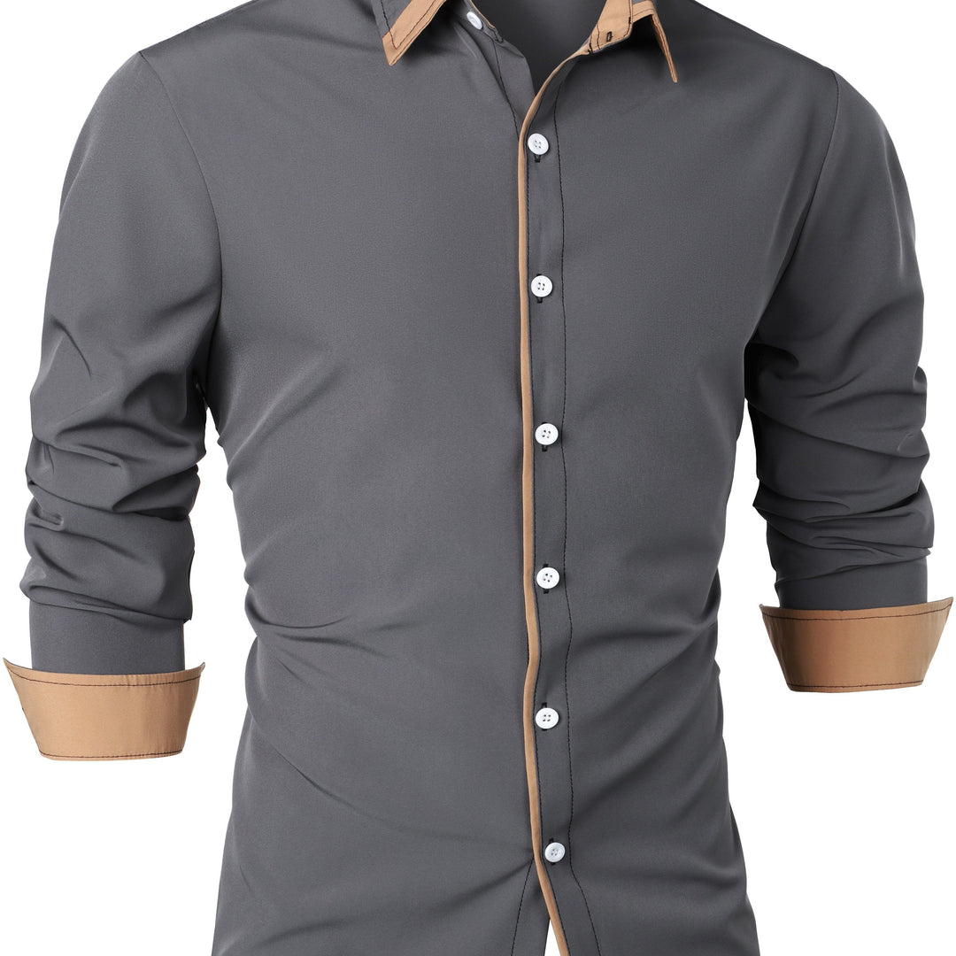 Ladies Contrast-Trim Long Sleeve Shirt