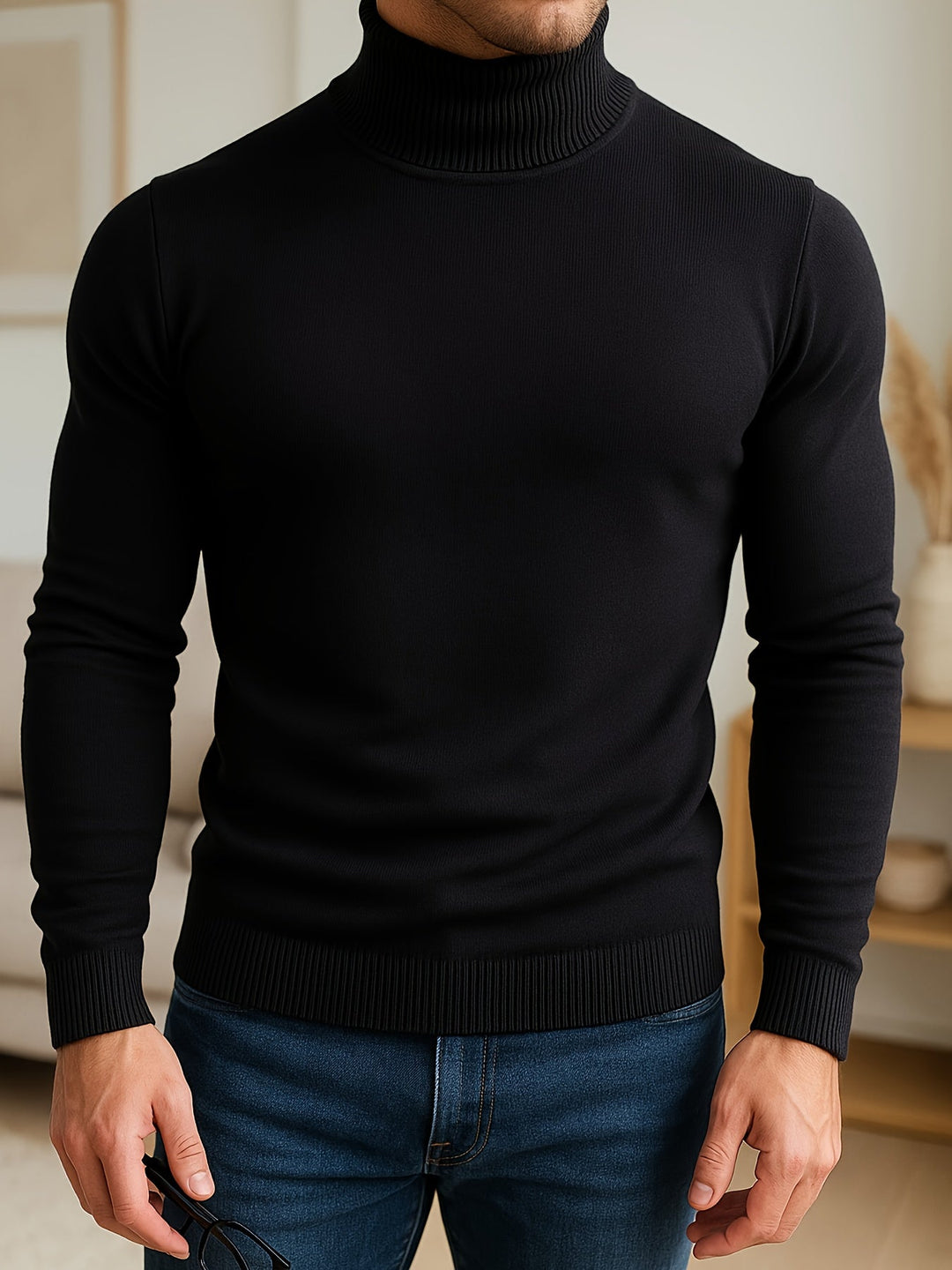 Refined High-Neck Sweater for Men