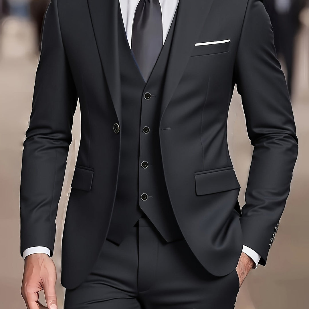 Three-Piece Suit for Men, Tailored Style