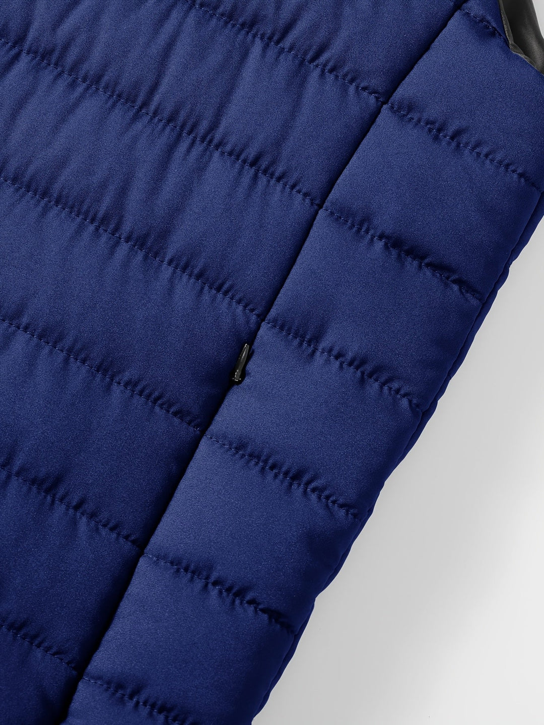 Quilted Stand-Collar Vest for Men, Plus Size