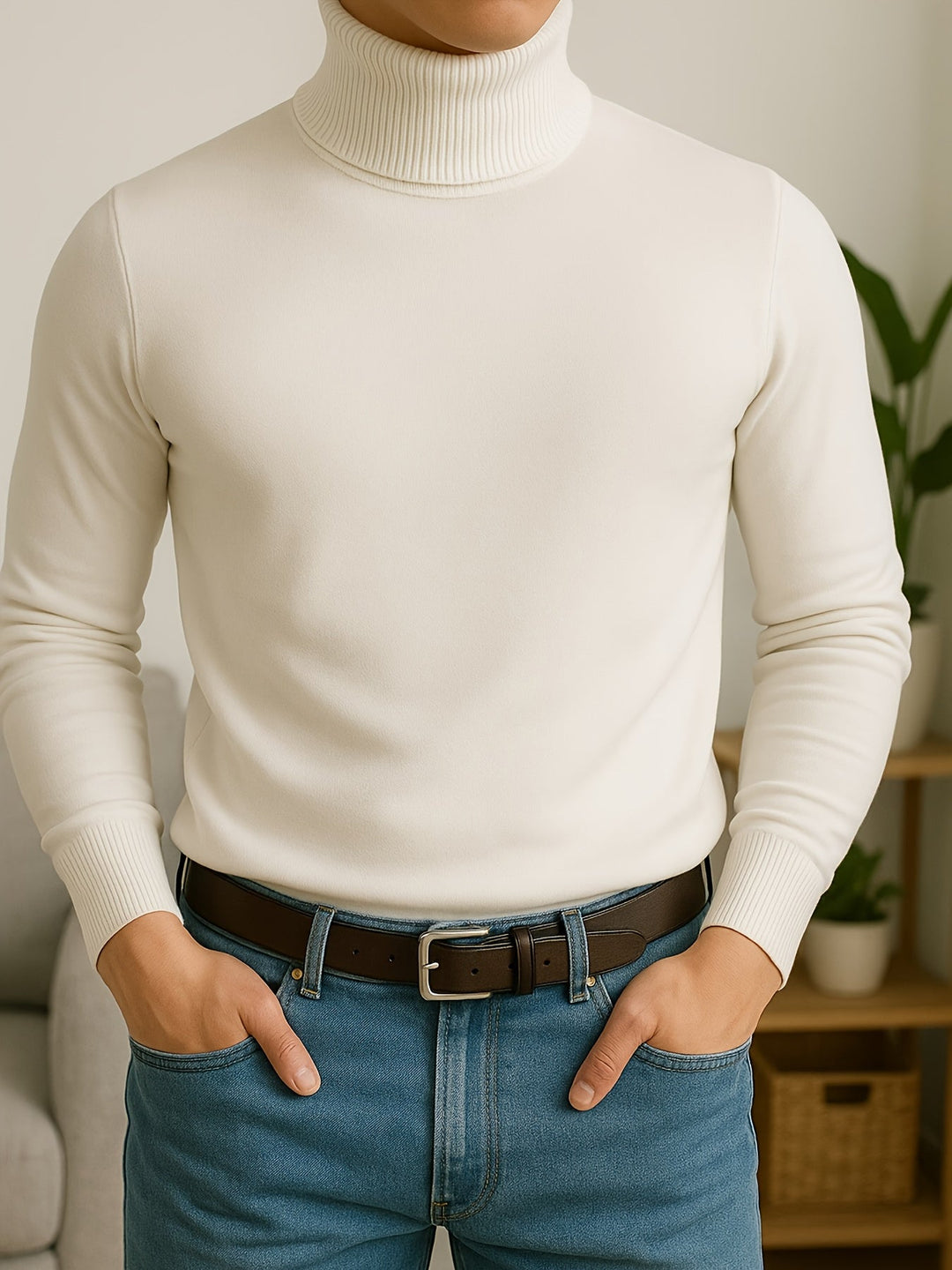 Refined High-Neck Sweater for Men
