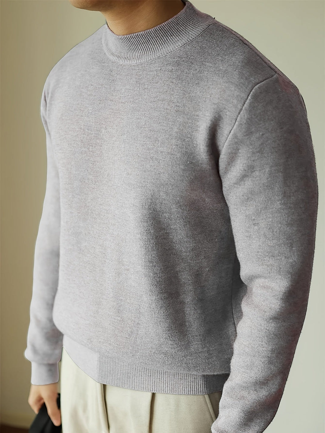 High-Neck Sweater for Men, Refined Style
