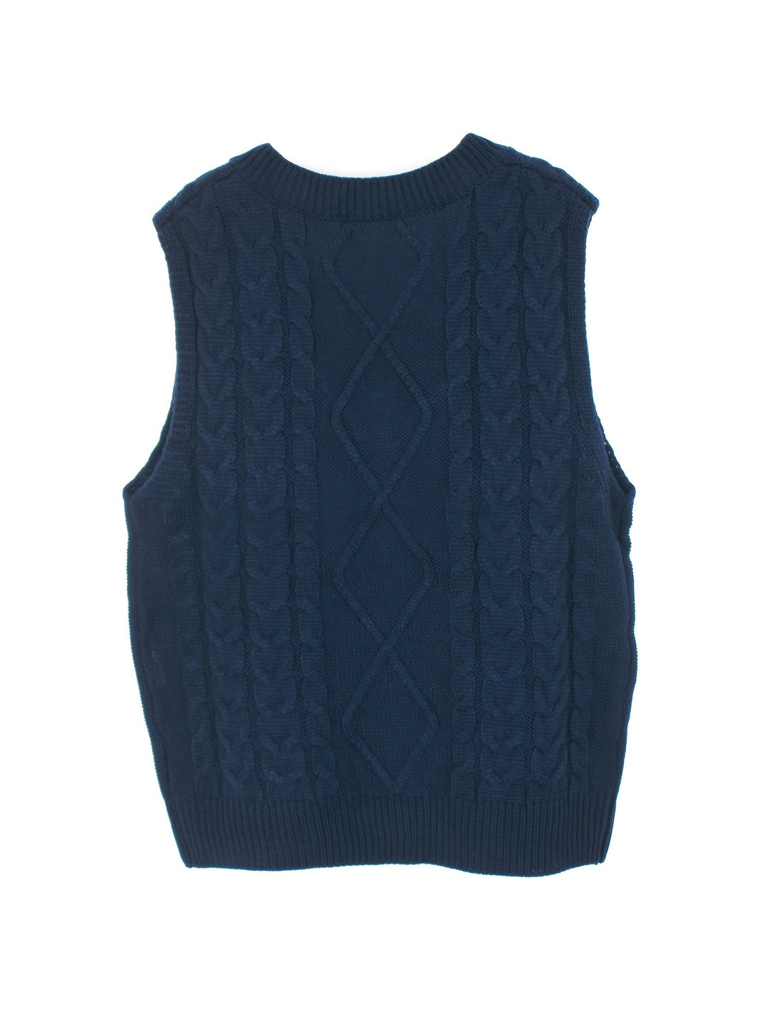 Ladies Cozy Cable-Knit V-Neck Sweater Vest