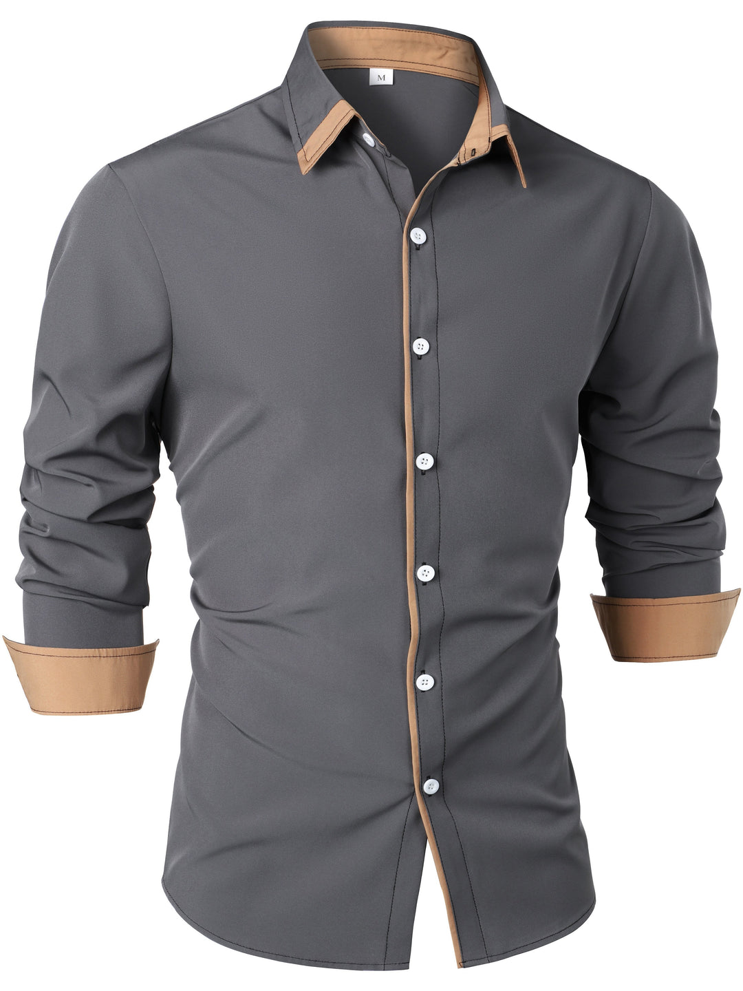 Ladies Contrast-Trim Long Sleeve Shirt