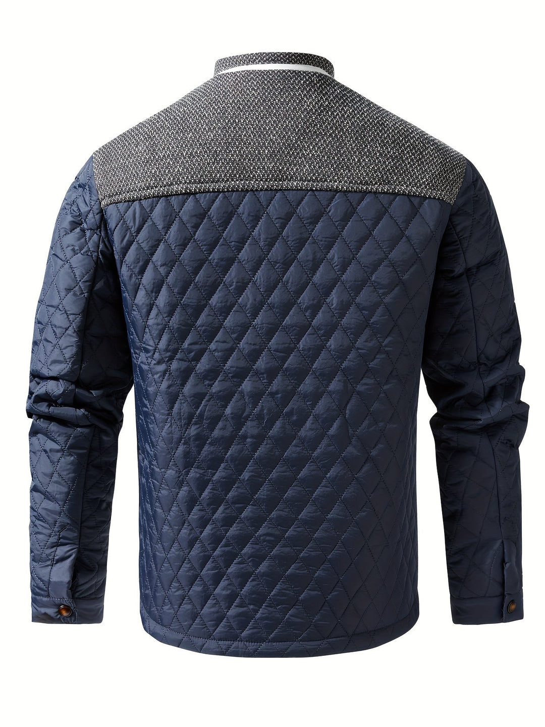 Quilted Stand-Collar Jacket for Men, Plus Size