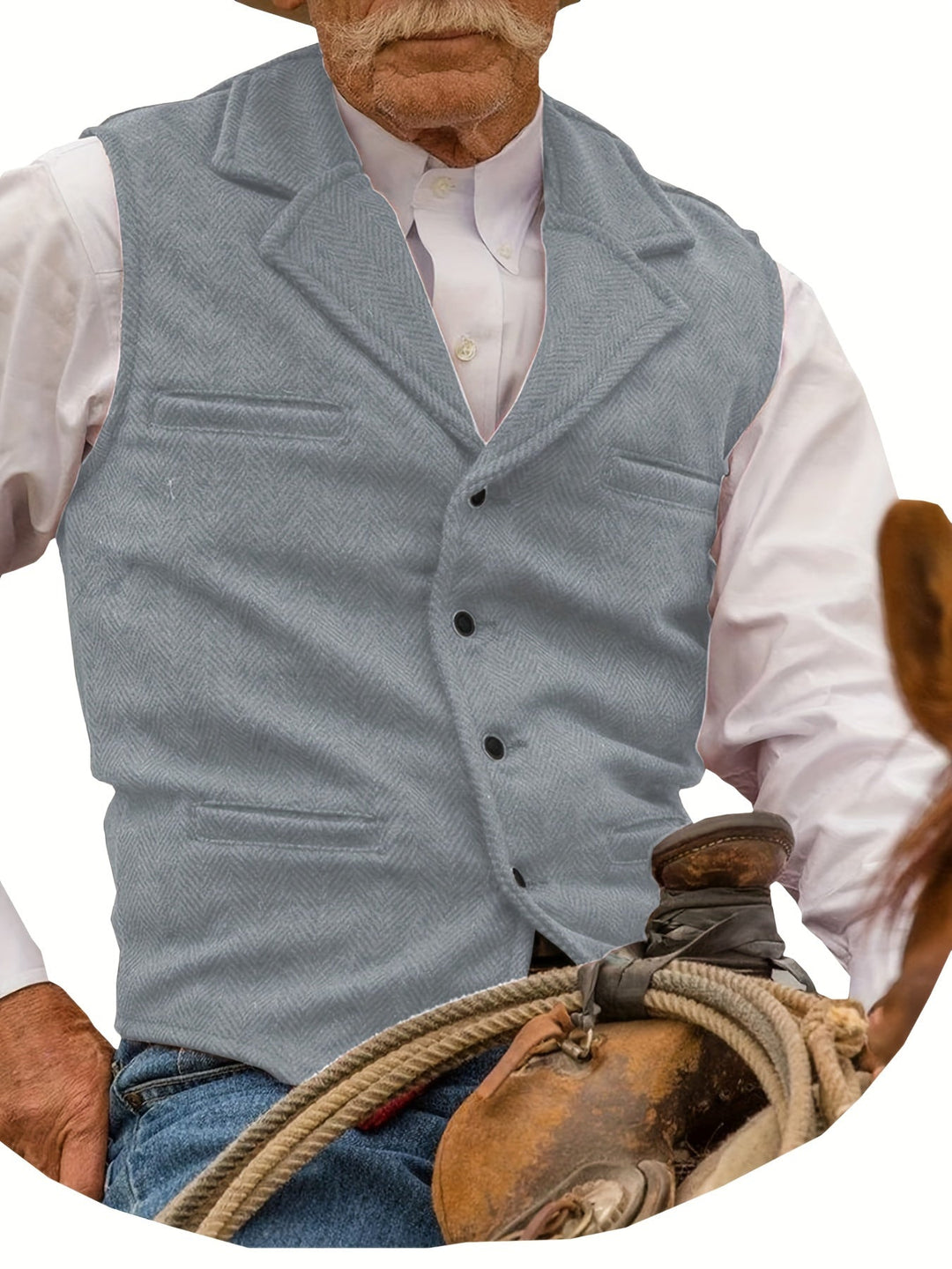 Heritage Herringbone Vest for Men, Plus Size