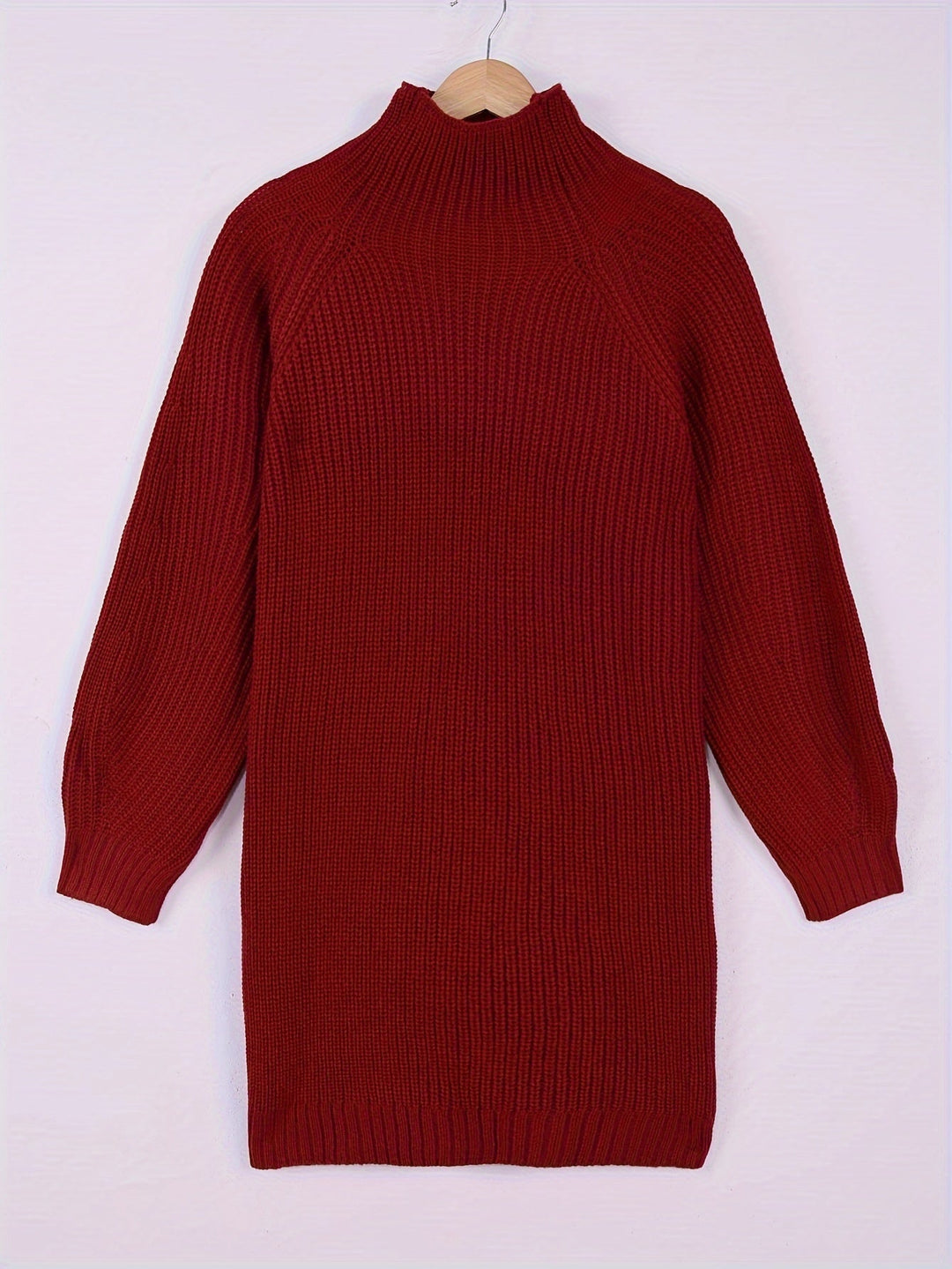 Relaxed Half-Turtleneck Sweater Dress for Women