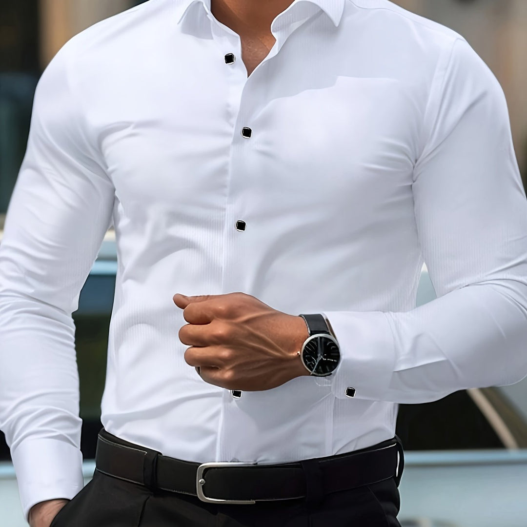 Slim-Fit Dress Shirt for Men, Refined Style