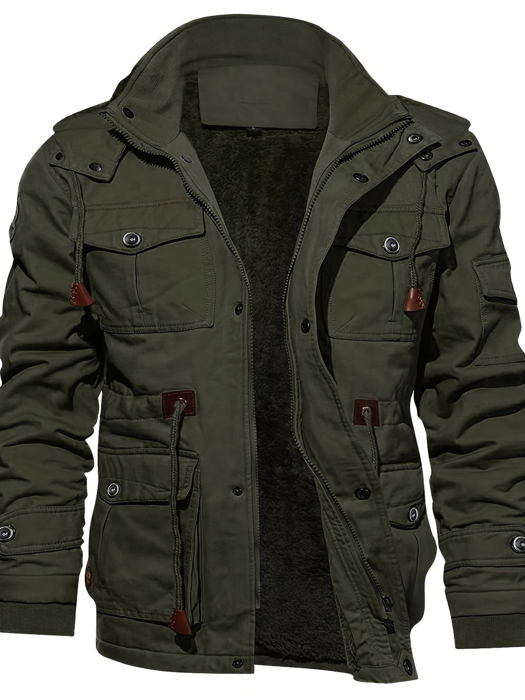 Mid-Length Hooded Jacket, Men's Rugged Fit