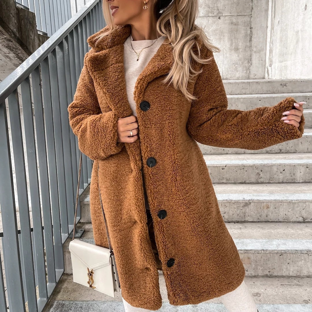 Women's Winter Coat – Apricot, Brown, Dark Brown, Khaki