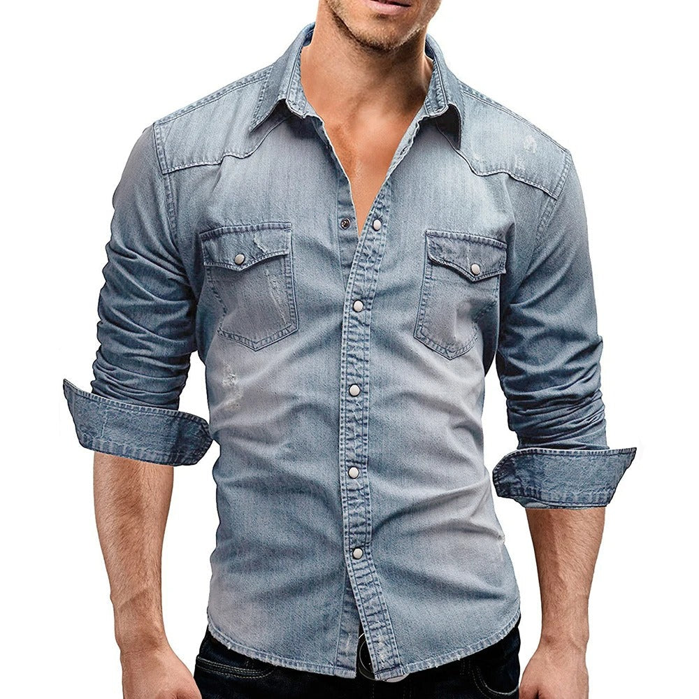 Casual Pocket Shirt for Men, Rugged Style
