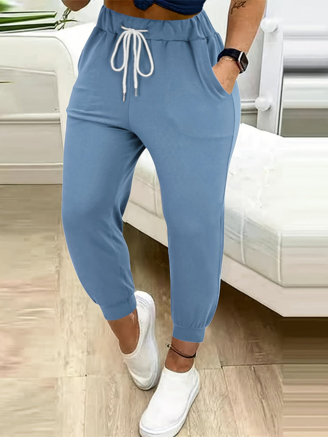 Ladies Tapered Drawstring Joggers