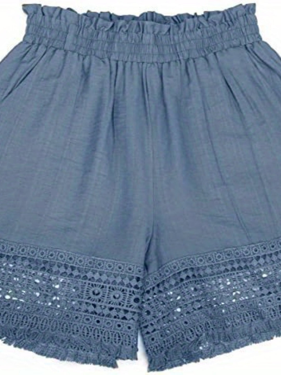 Lace-Trim Paper Bag Shorts for Women