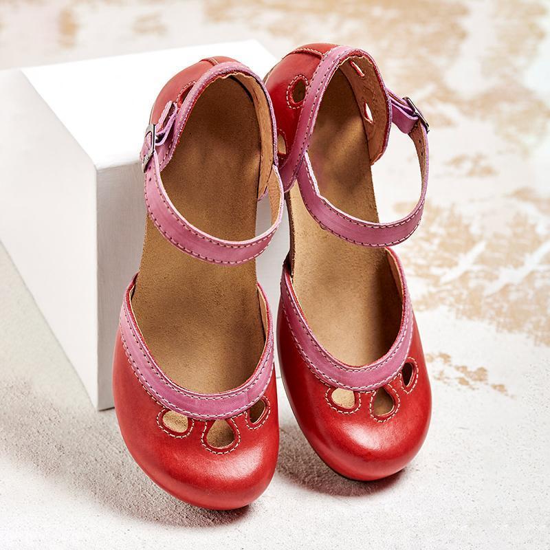 Comfort Low-Heel T-Strap Sandals for Women