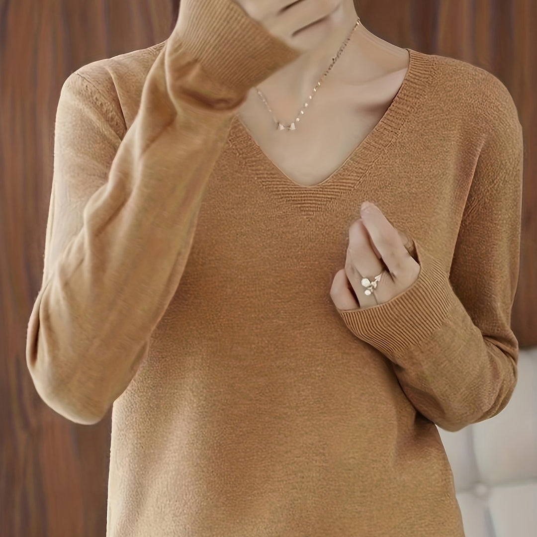 V-Neck Sweater for Women, Soft Style