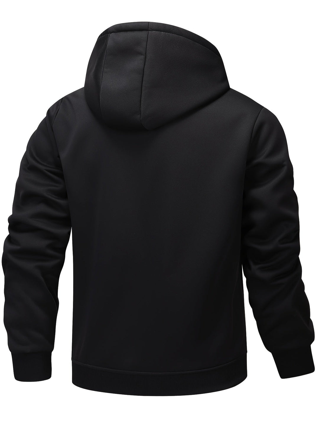 Cozy Hooded Zip-Up Jacket for Men, Plus Size
