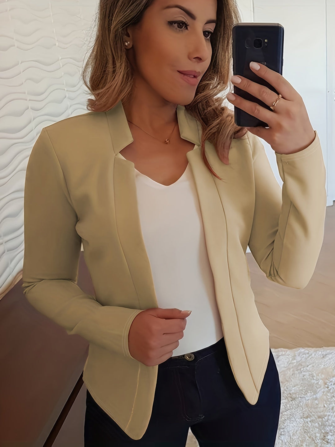 Open Front Tailored Jacket for Women