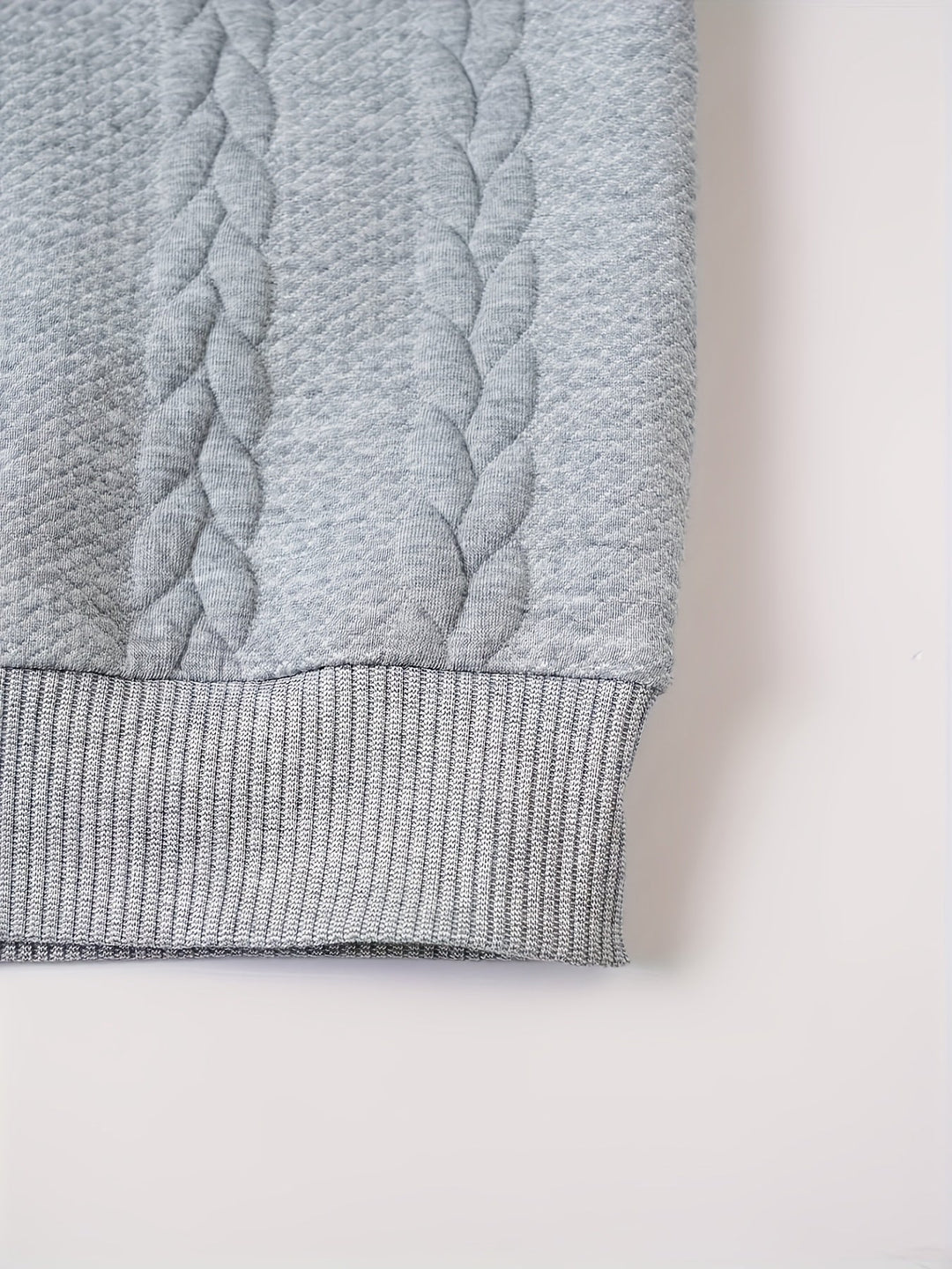 High-Neck Sweatshirt for Men, Textured Style
