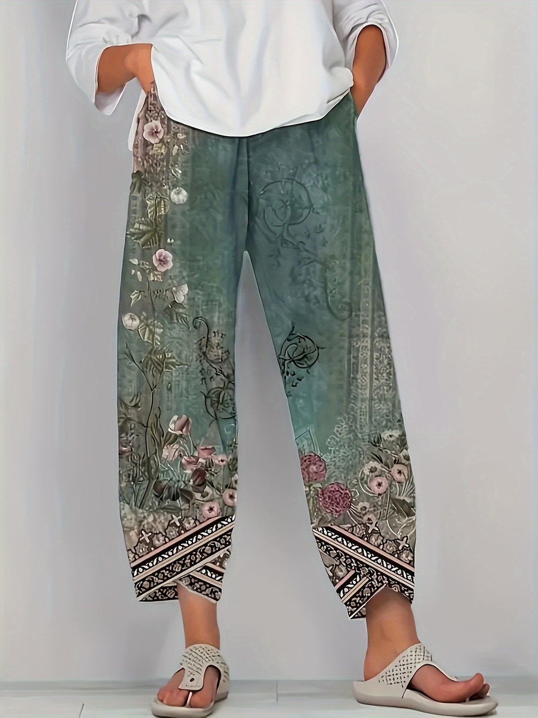 Botanical Cropped Pants for Women