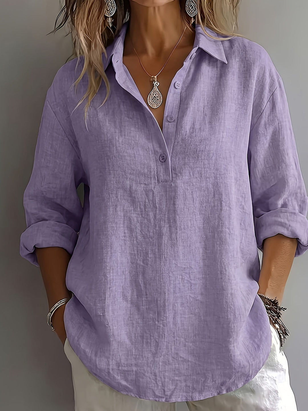Collared Blouse for Women, Relaxed Style
