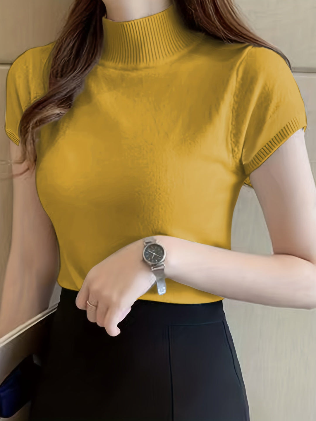 Ladies Refined Mock-Neck Top
