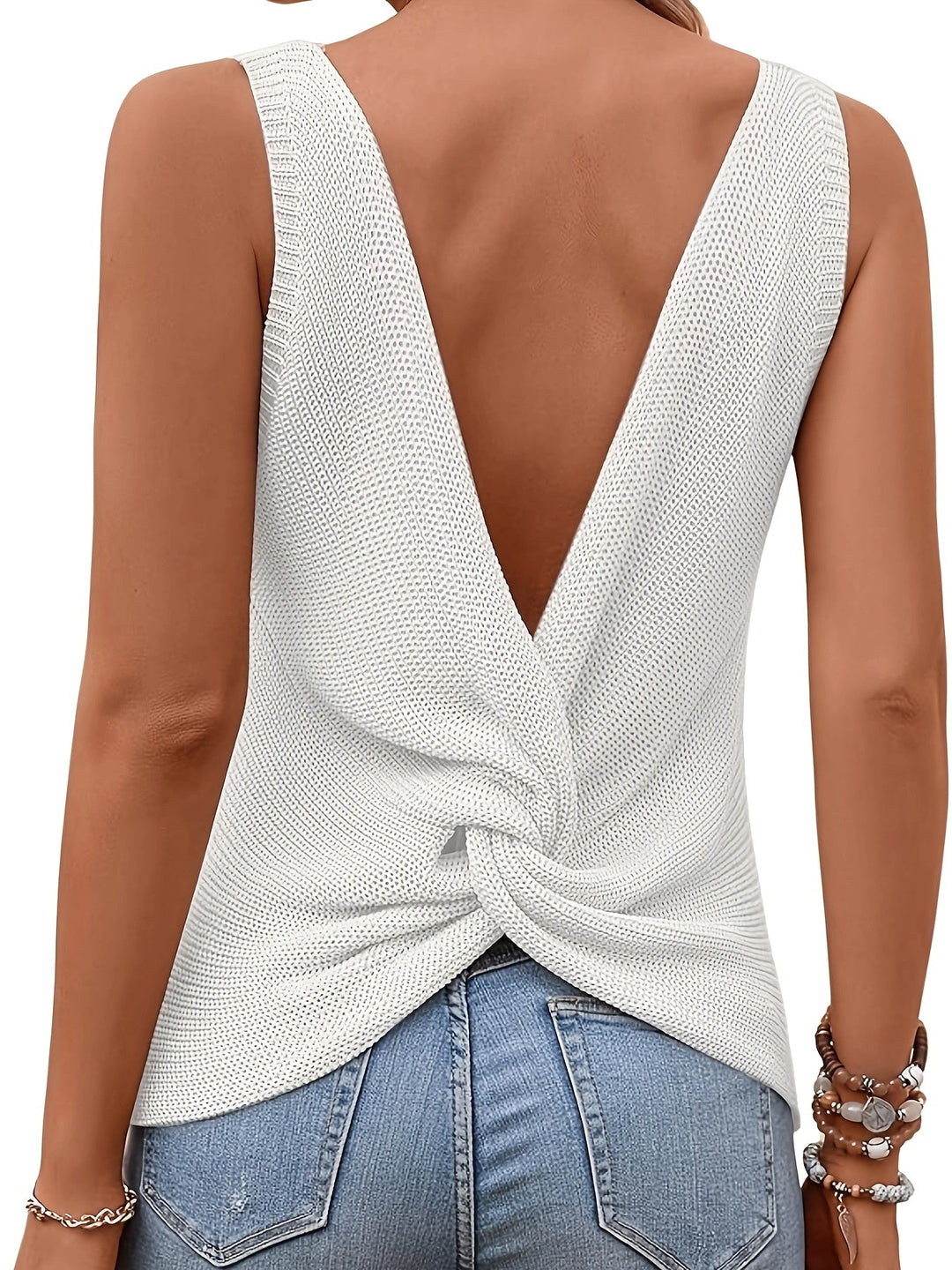 Sleeveless Knit Tank Top for Women, Relaxed Style