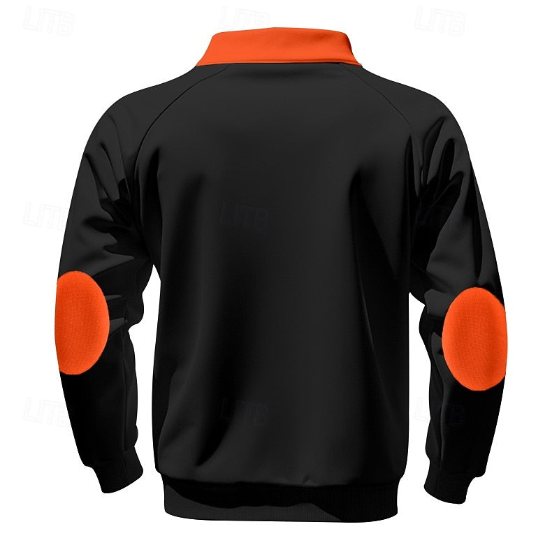 Quarter-Zip Colour Block Pullover for Men