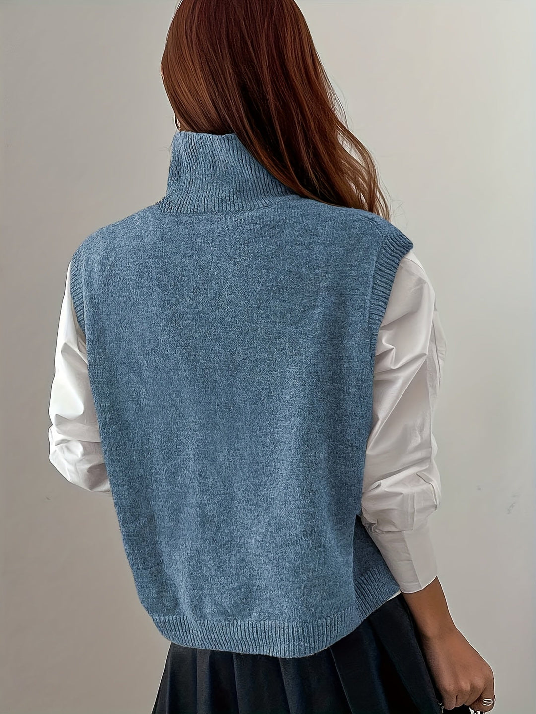 High-Neck Sweater Vest for Women