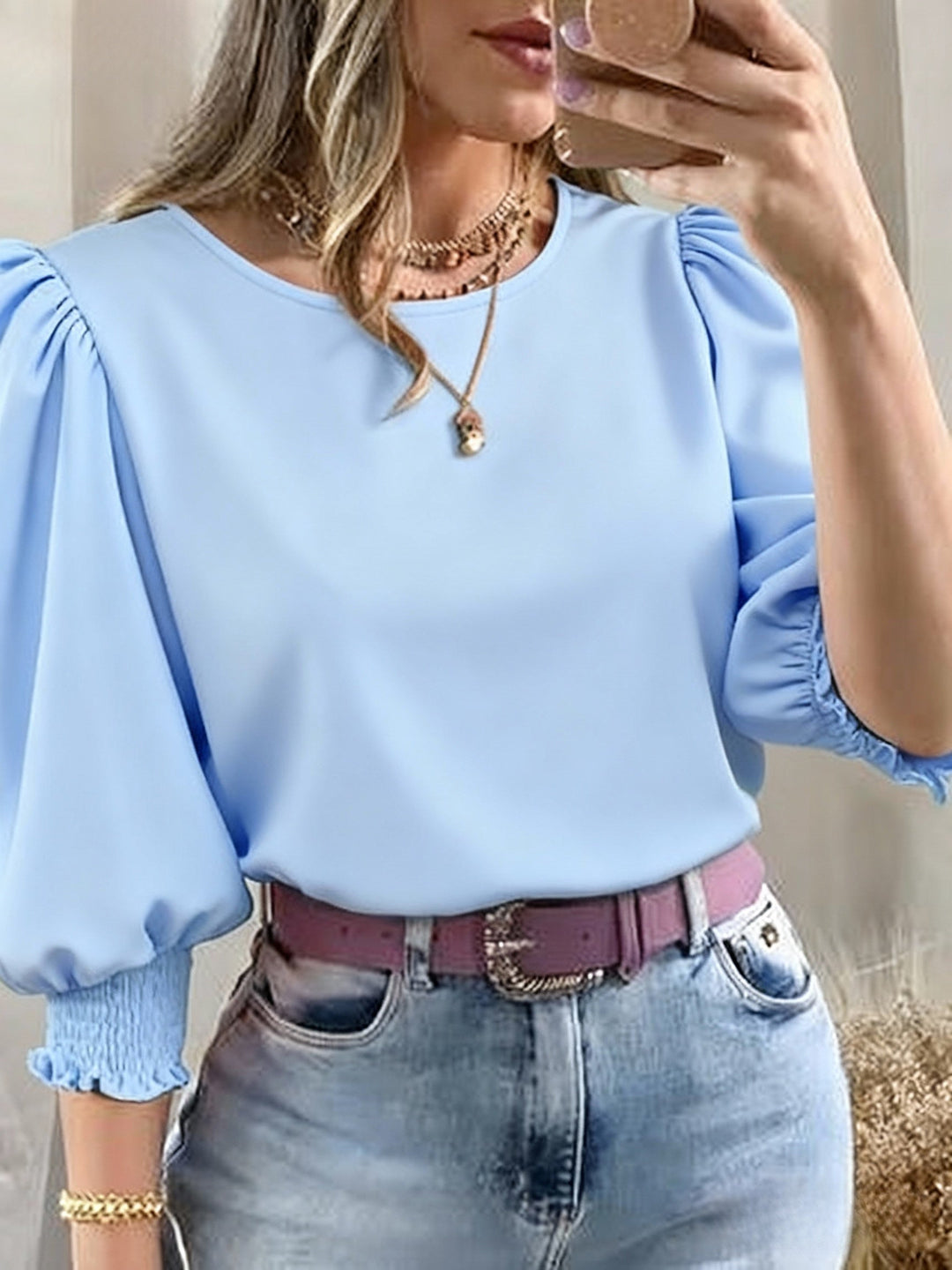 Puff-Sleeve Blouse for Women