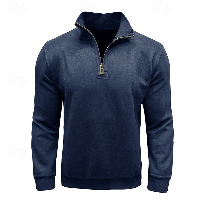 Quarter-Zip Stand-Collar Sweatshirt for Men